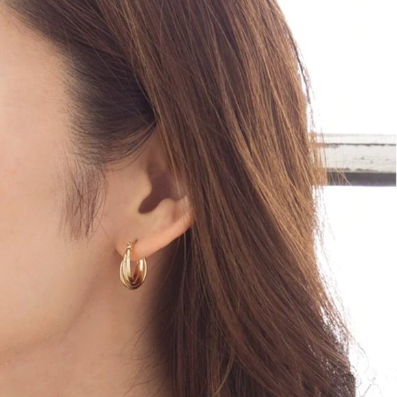 Assorted Mini Gold Hoop Earrings Set - Picture 8 of 13